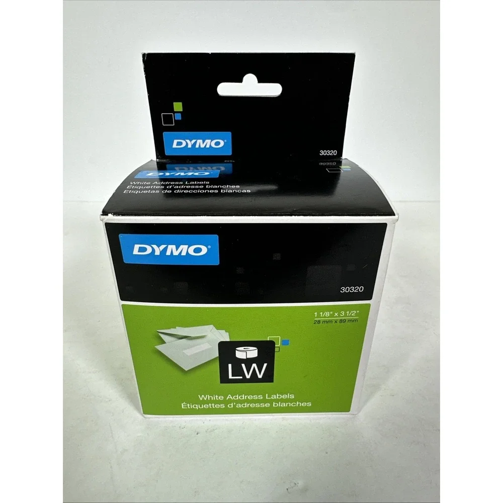 DYMO LabelWriter Address Labels 1 1/8 x 3 1/2 White 260 Labels 2 Rolls 30320